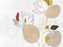 GIN2202LO - Rosa | Carta da parati fiori di loto